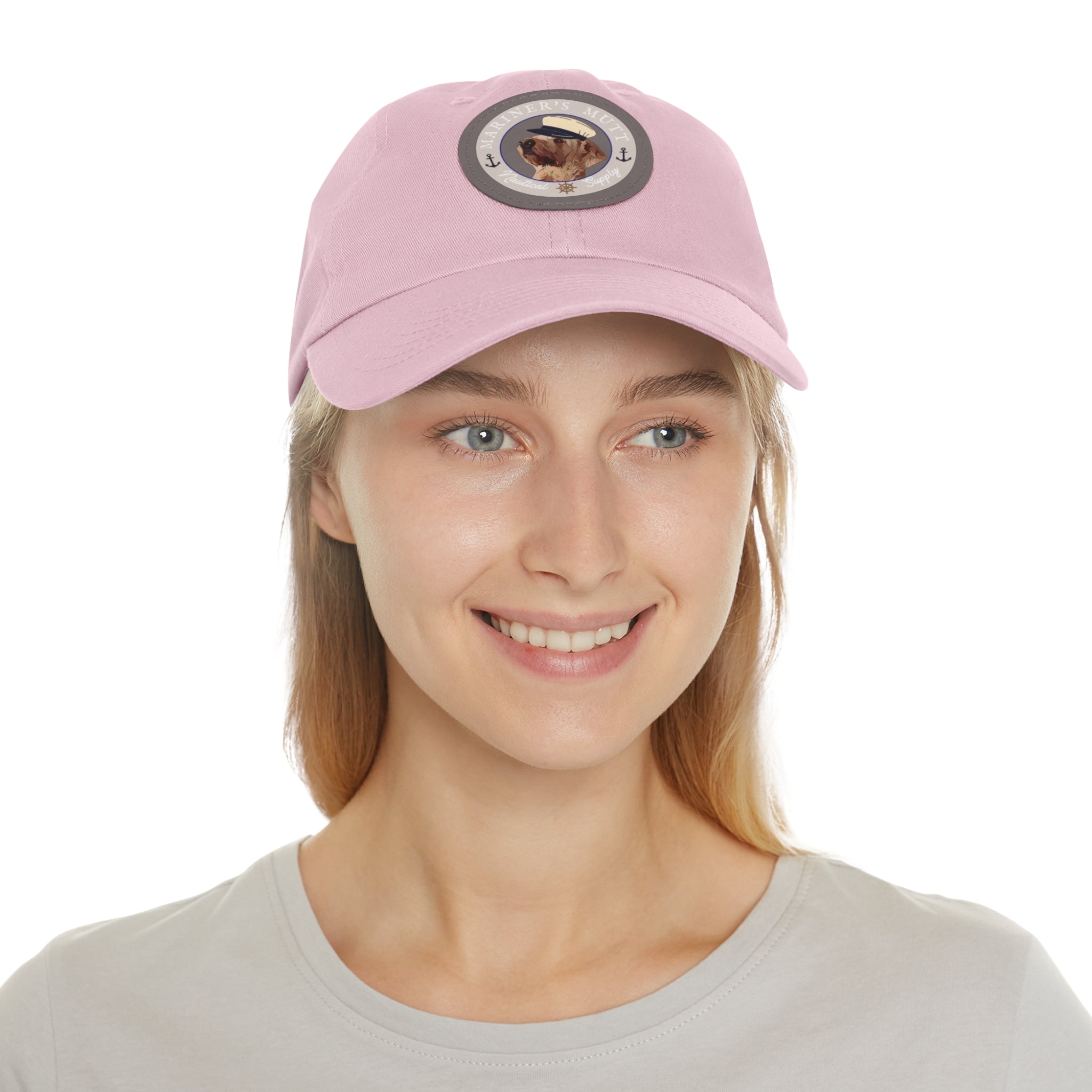 Mariner's Mutt Logo Dad Hat with Leather Patch (Round)