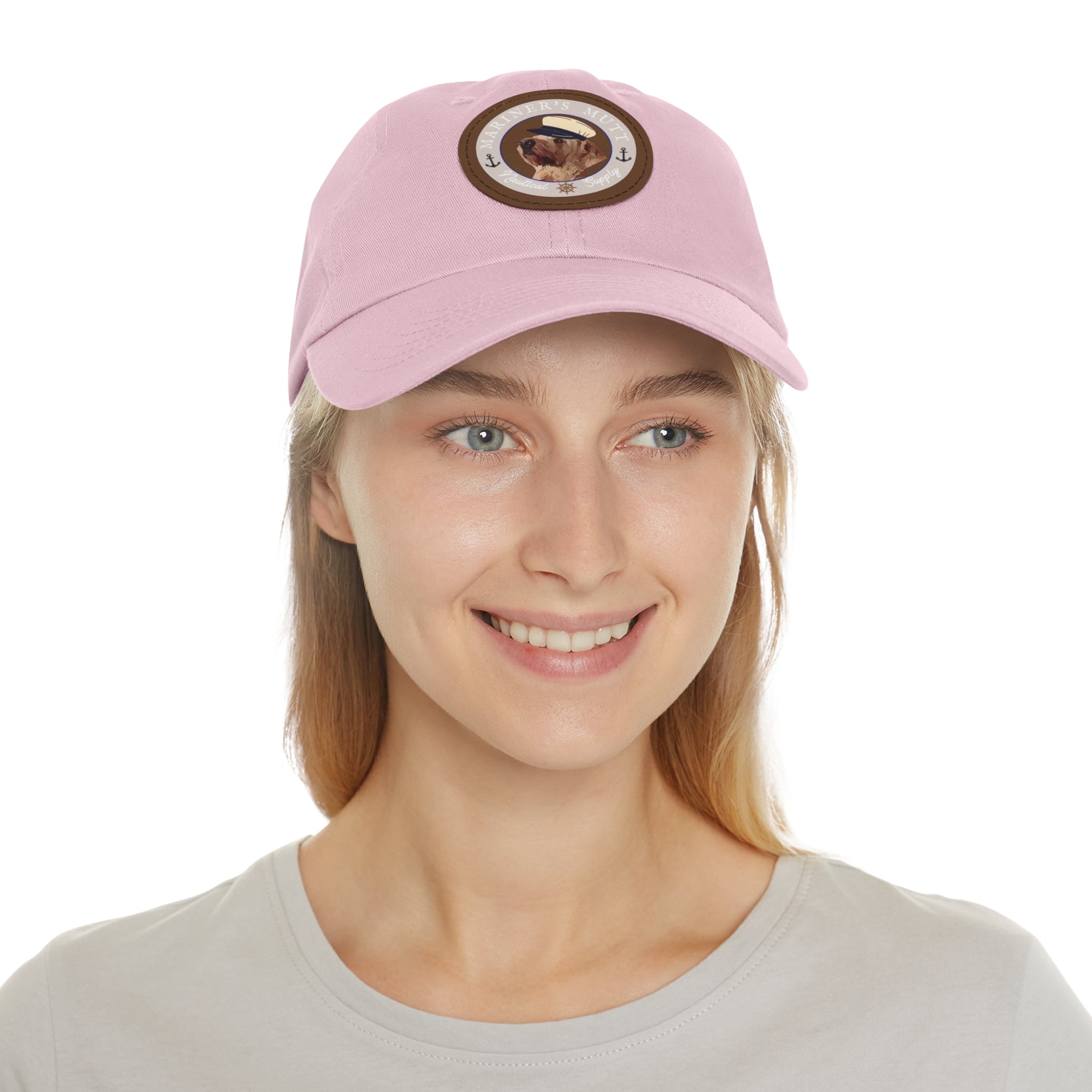 Mariner's Mutt Logo Dad Hat with Leather Patch (Round)