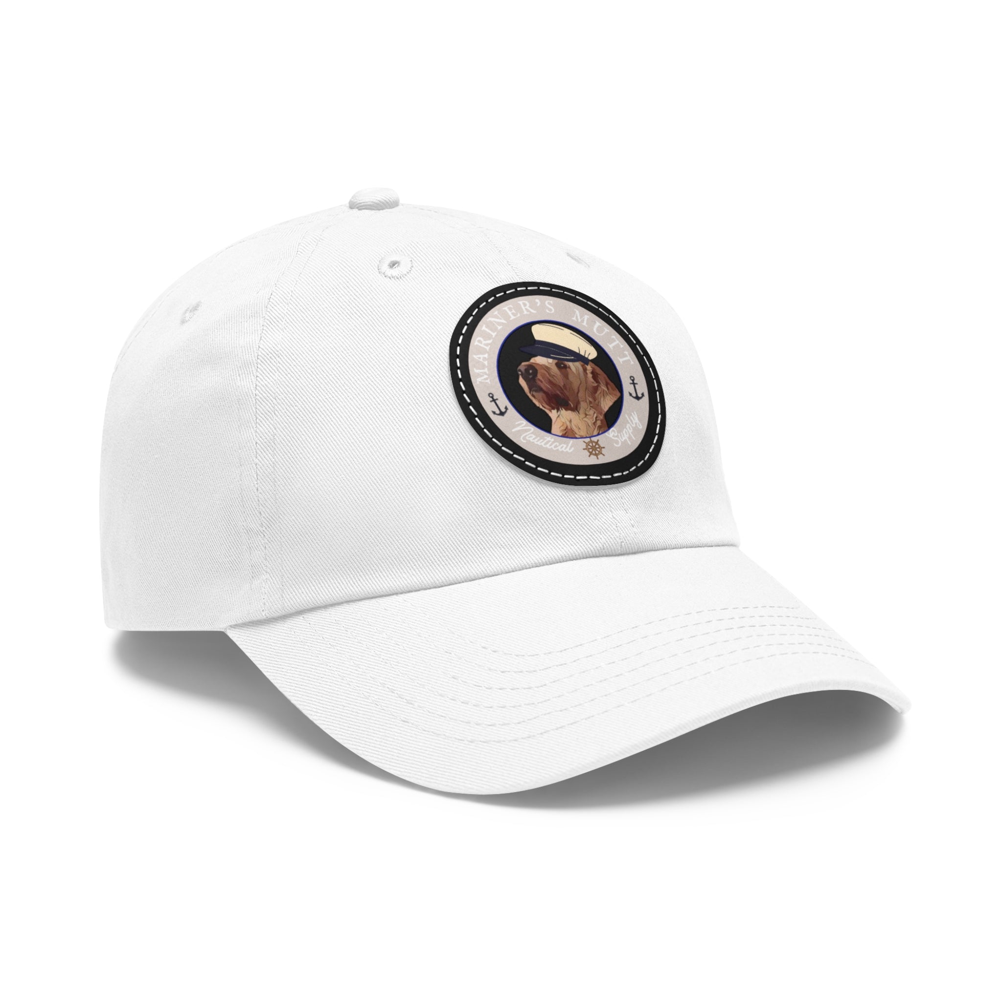 Mariner's Mutt Logo Dad Hat with Leather Patch (Round)
