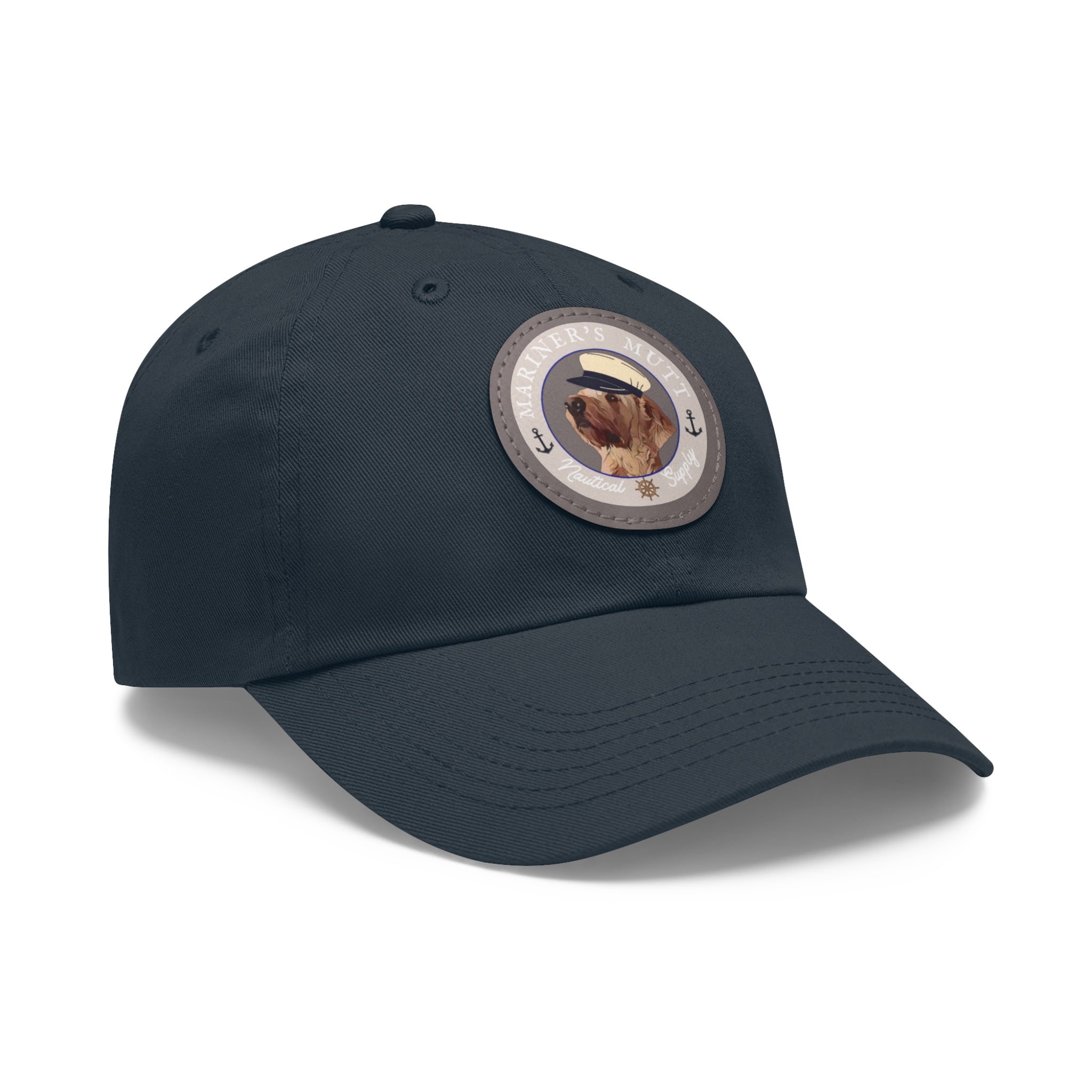 Mariner's Mutt Logo Dad Hat with Leather Patch (Round)