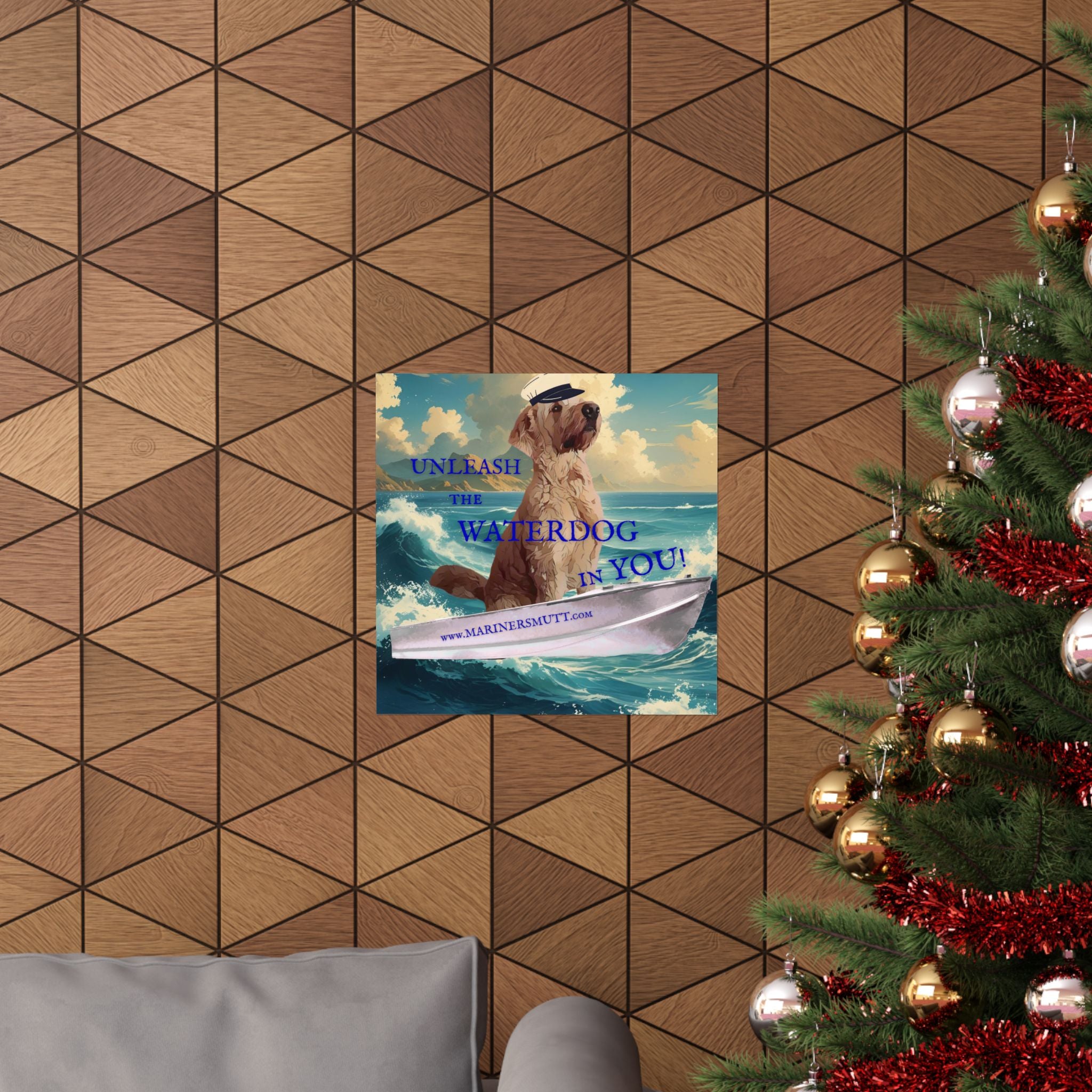 Nautical Dog Poster, Unleash the Waterdog in You! Decor, Pet Lover Gift, Maritime Art, Home Wall Decor
