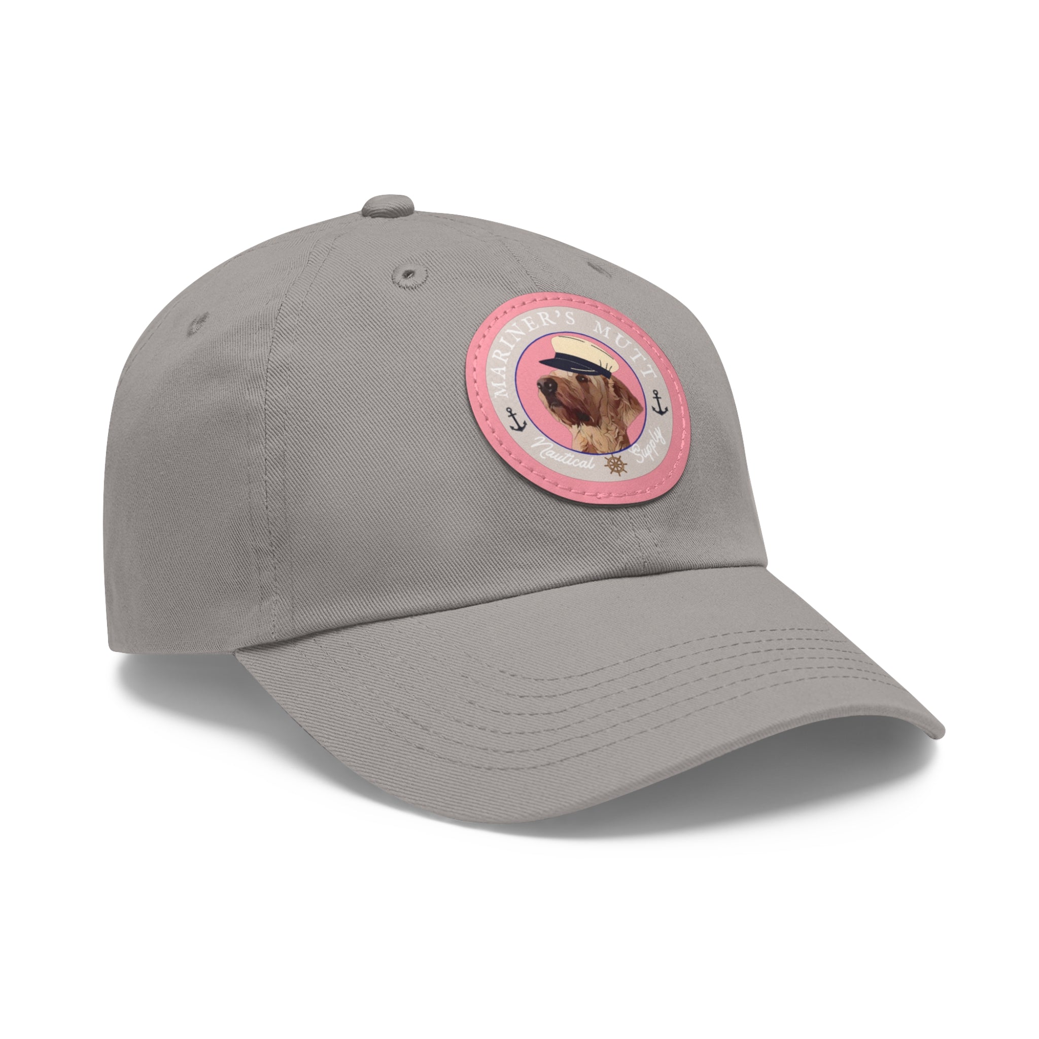 Mariner's Mutt Logo Dad Hat with Leather Patch (Round)