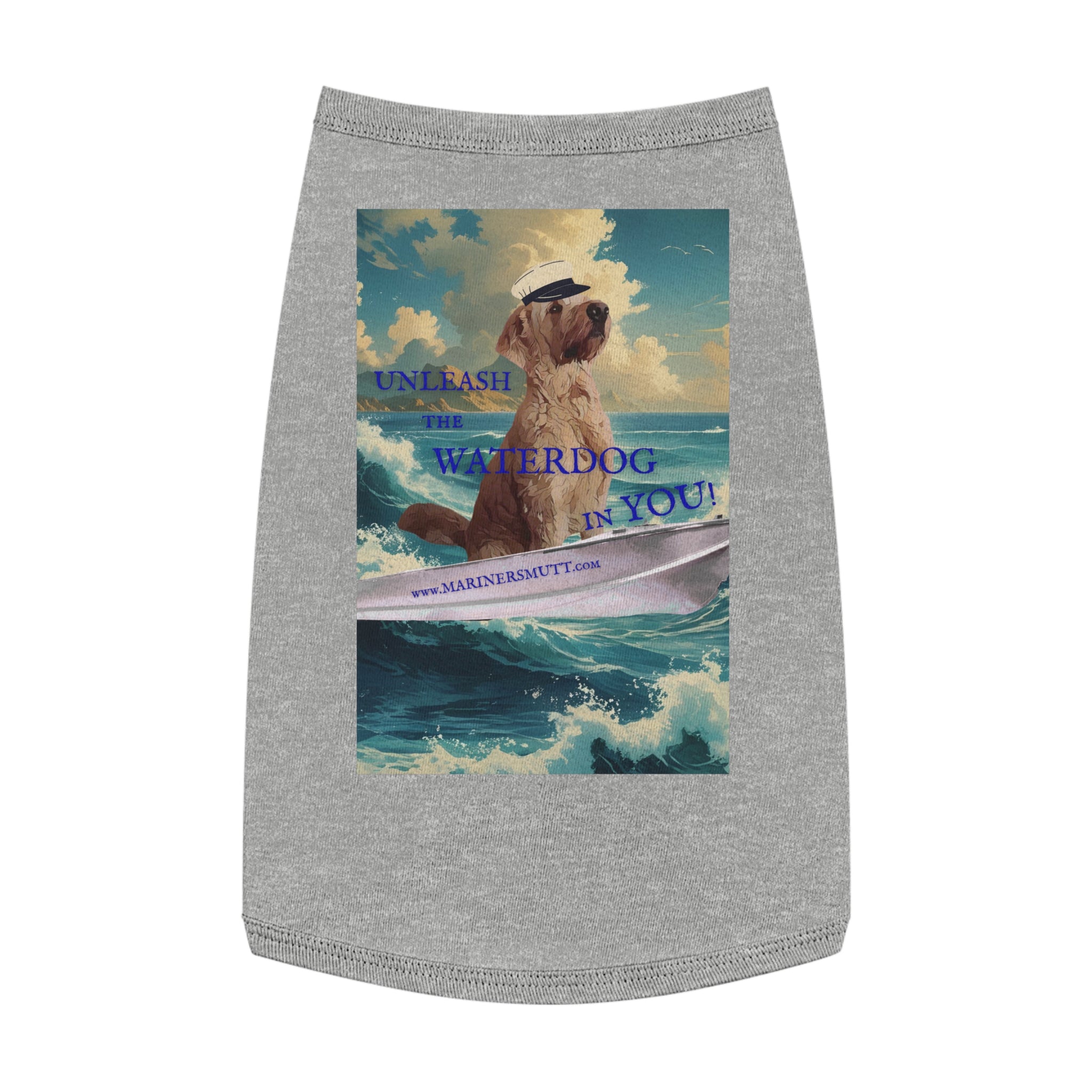 WATERDOG Pet Tank Top, Summer Dog Outfit, Cute Dog Apparel, Beach Pet Clothing, Fun Pet Gift, Outdoor Adventure Wear