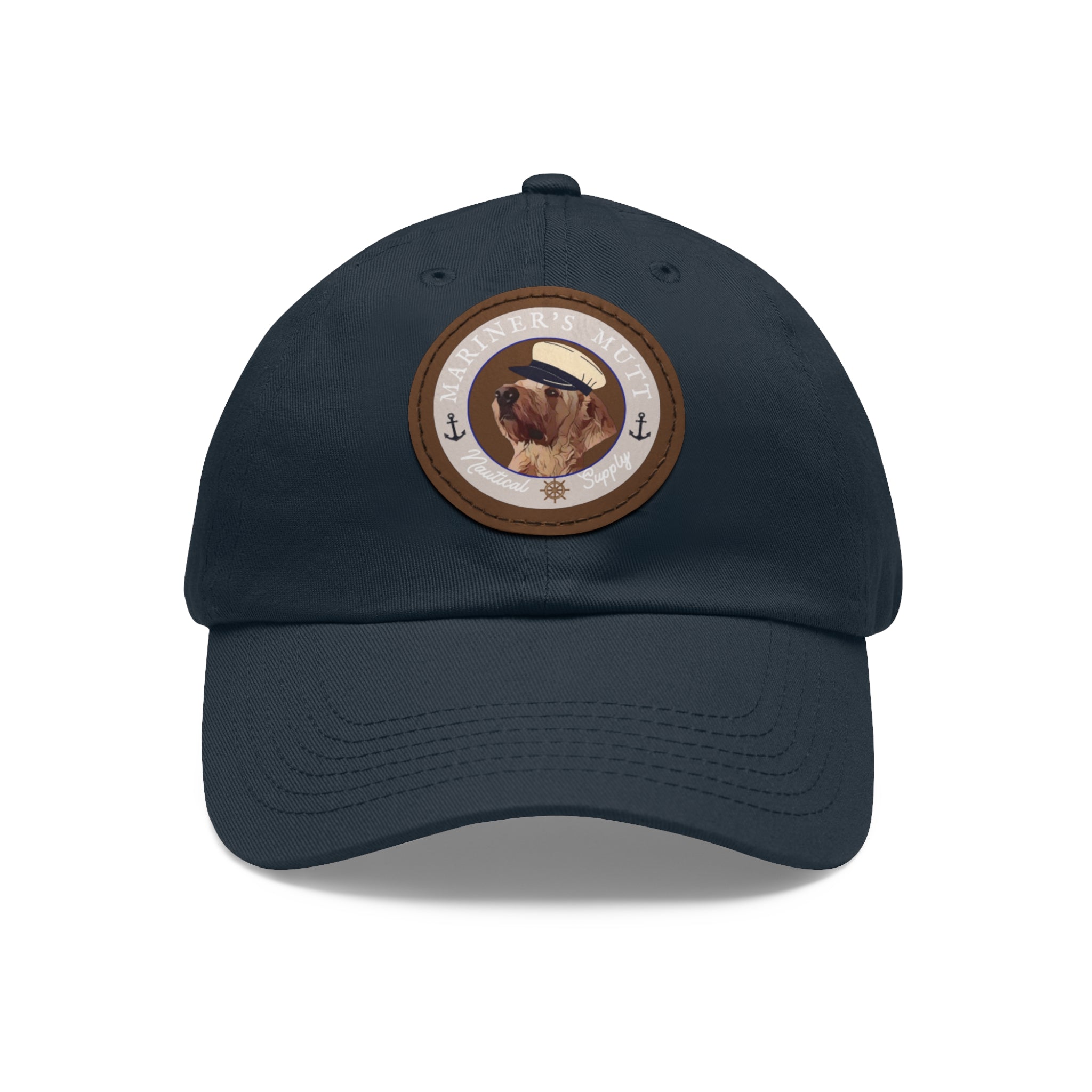 Mariner's Mutt Logo Dad Hat with Leather Patch (Round)