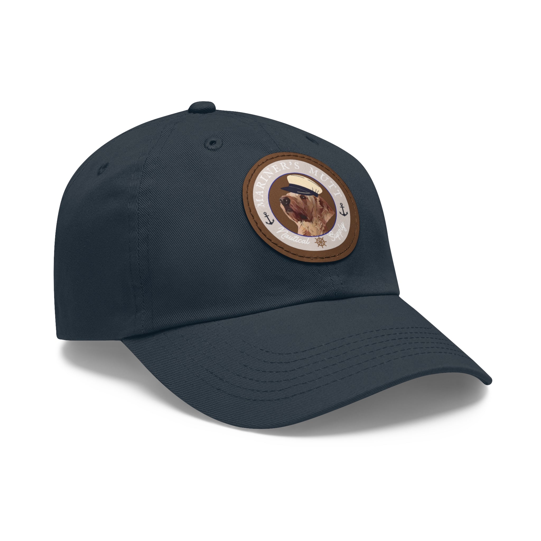 Mariner's Mutt Logo Dad Hat with Leather Patch (Round)