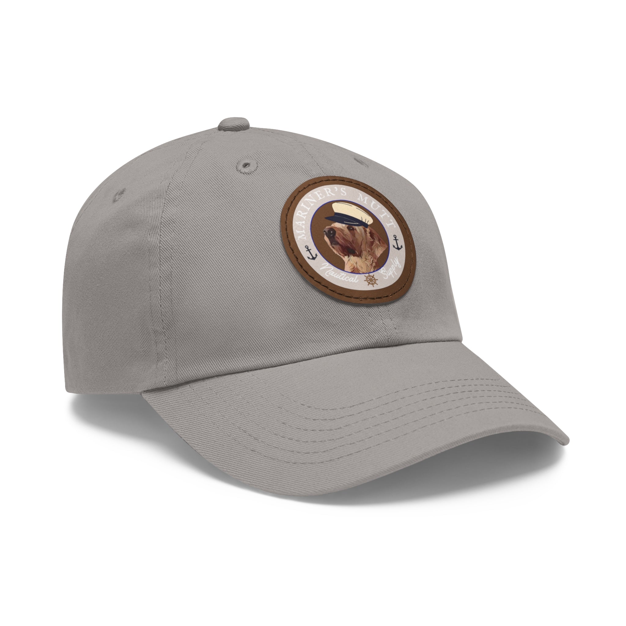 Mariner's Mutt Logo Dad Hat with Leather Patch (Round)
