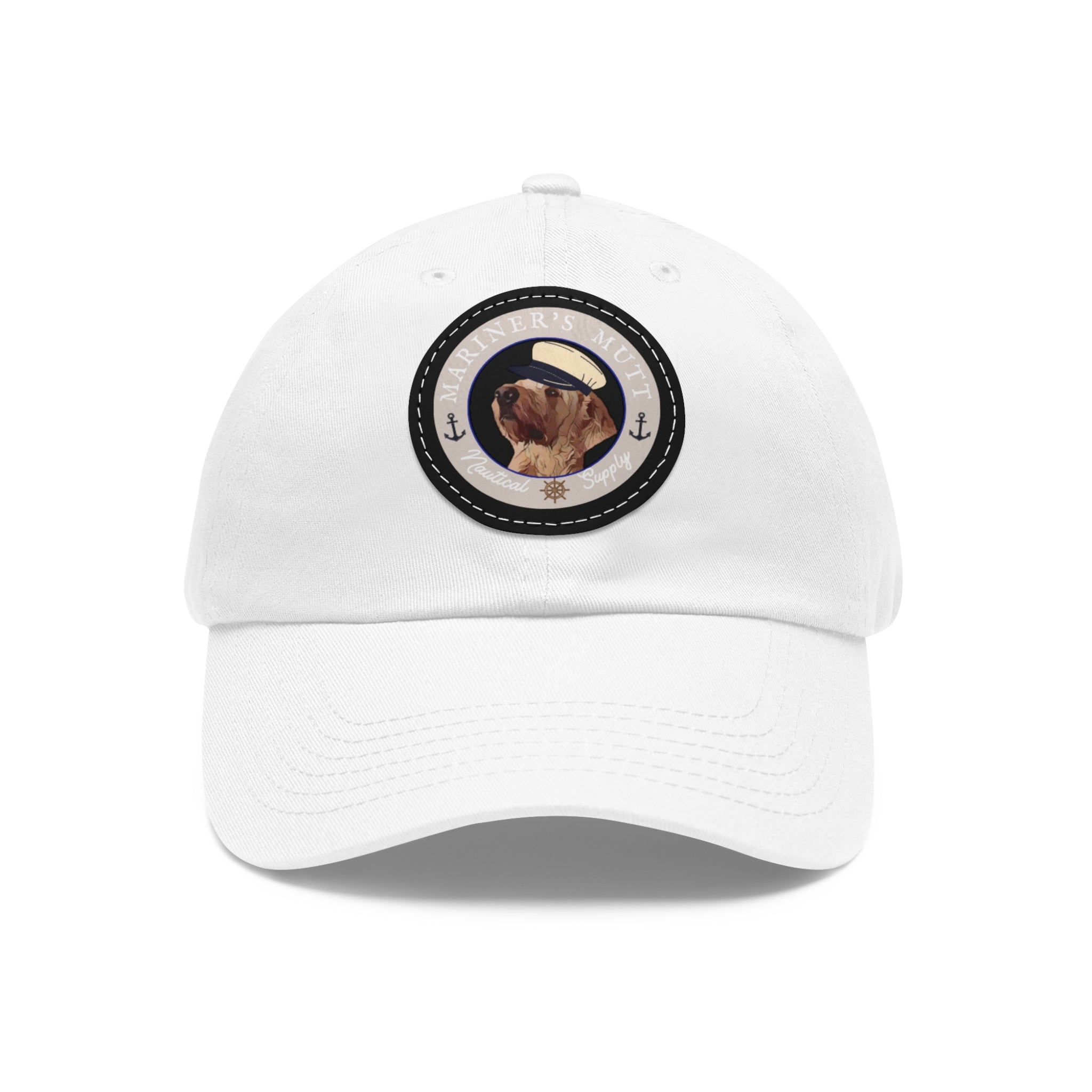 Mariner's Mutt Logo Dad Hat with Leather Patch (Round)
