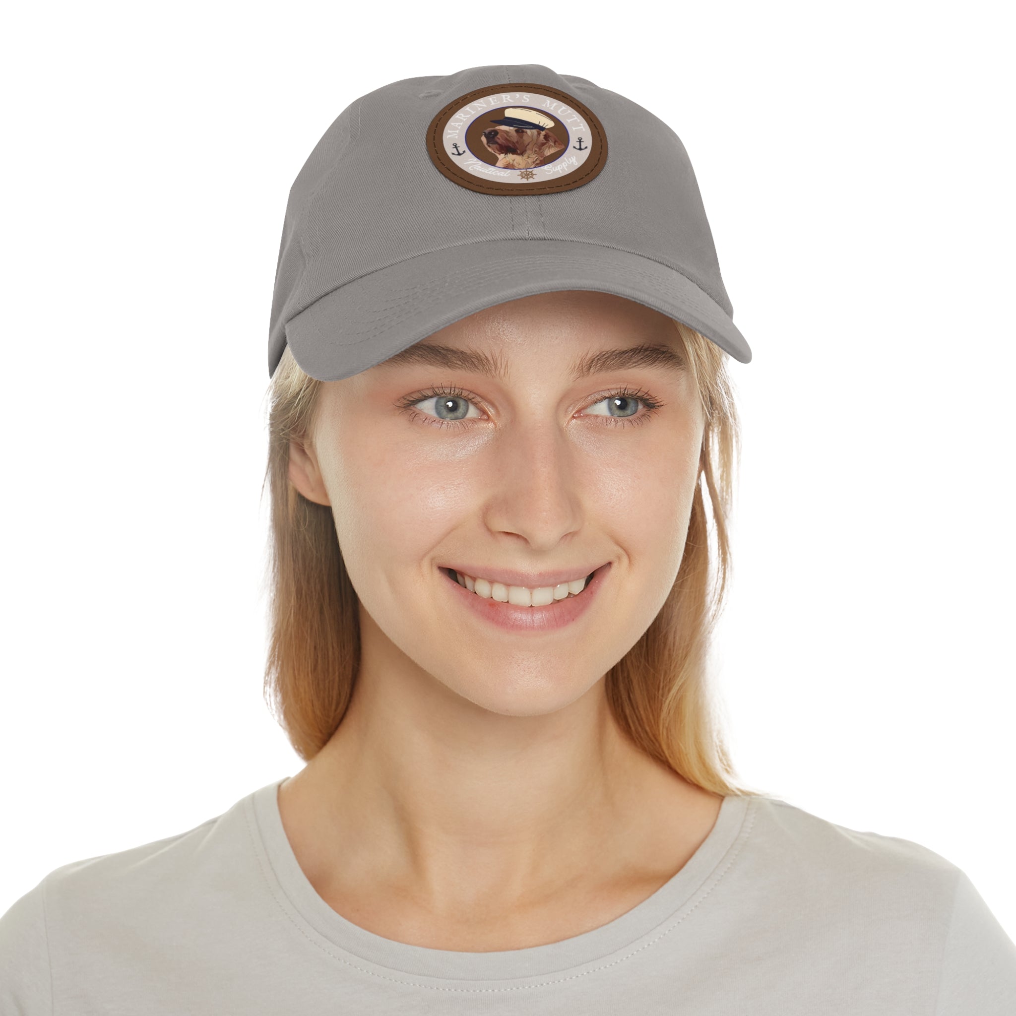 Mariner's Mutt Logo Dad Hat with Leather Patch (Round)